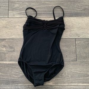 BLOCH BLACK TANK LEOTARD CORD GATHERED SMALL